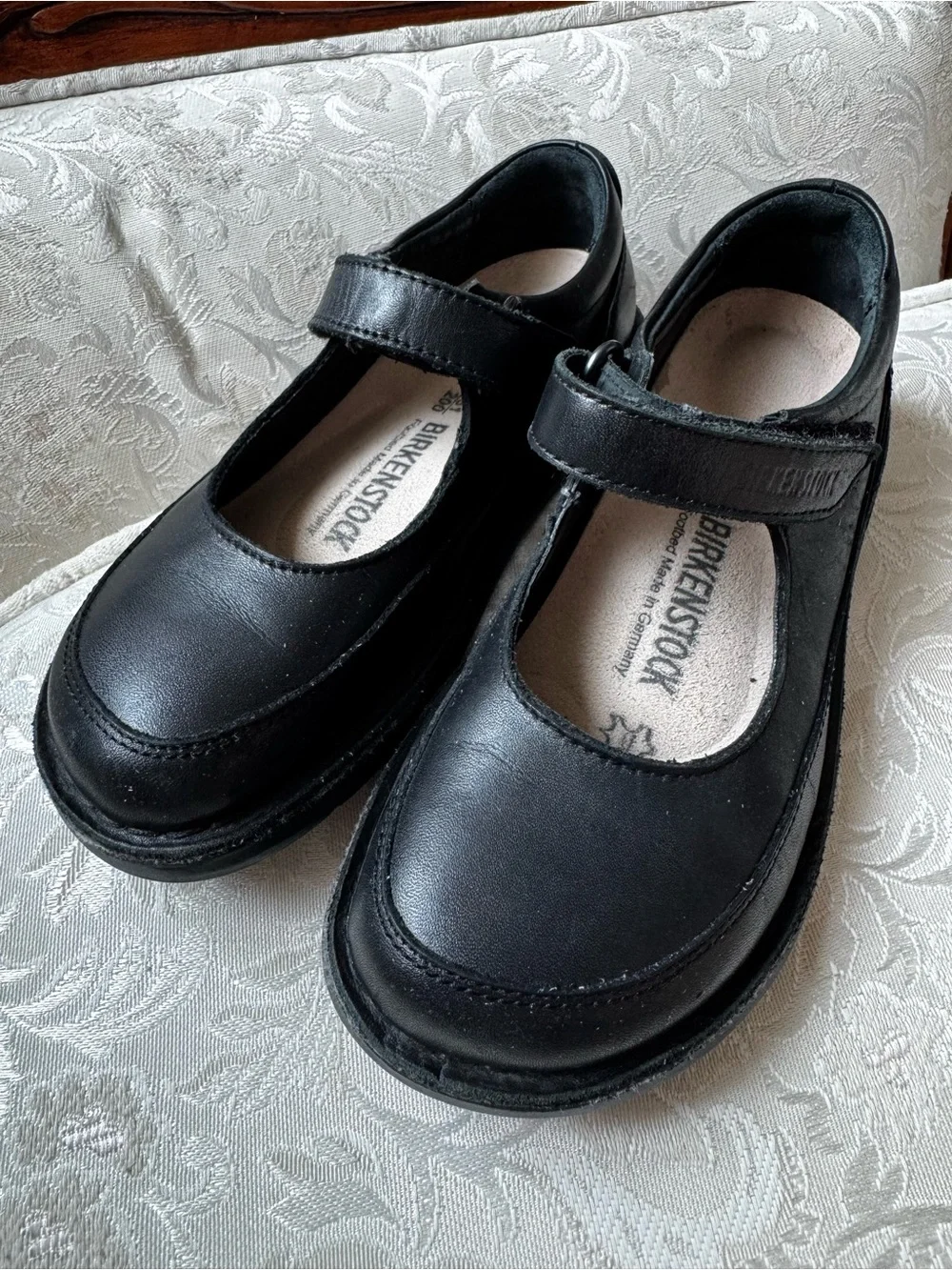 Birkenstock Kids Black Mary Jane Strap School Shoes